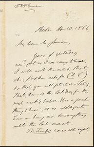 Letter from Edmund Quincy, Boston, [Mass.], to William Lloyd Garrison, Apr[il] 10. 1866