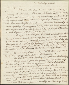 Letter from Amos Augustus Phelps, New York, to Charlotte Phelps, May 6, 1834