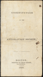 Constitution of the ... Anti-Slavery Society