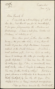 Letter from Samuel May, Jr., Leicester, [Mass.], to Francis Jackson Garrison, Jan[uary] 15 / [18]77