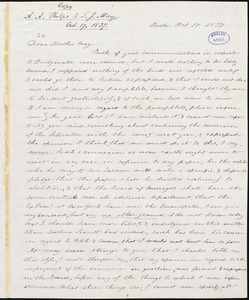 Copy of letter from Amos Augustus Phelps, Boston, to Samuel Joseph May, Oct 17. 1837