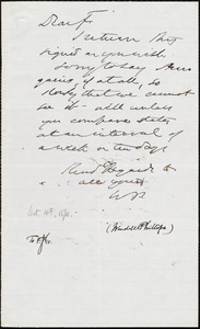 Letter from Wendell Phillips, to Francis Jackson Garrison, [October 4, 1874]