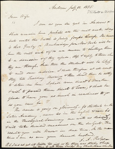 Letter from Amos Augustus Phelps, Andover [Mass.], to Charlotte Phelps, July 18, 1835