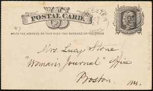 Letter from Samuel May, Jr., Leicester, [Mass.], to Lucy Stone, 21st Oct[ober 1878]
