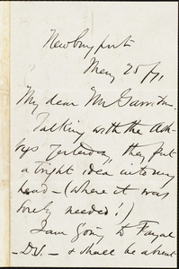Letter from Joseph May, Newburyport, [Mass.], to William Lloyd Garrison, May 25 / [18]71