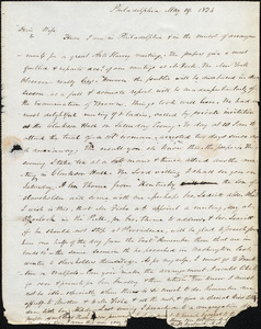 Letter from Amos Augustus Phelps, Philadelphia, to Charlotte Phelps, May 19, 1834