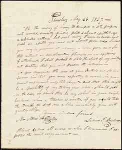 Letter from Lucius Israel Barber, Simsbury, to Amos Augustus Phelps, May 28 1827