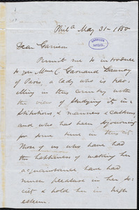 Letter from James Miller M'Kim, Phila[delphia, Pa.], to William Lloyd Garrison, May 31 - 1850