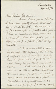 Letter from Samuel May, Jr., Leicester, [Mass.], to William Lloyd Garrison, Nov[ember] 13 / [18]71