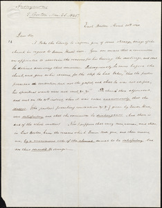 Letter, East Boston, to Amos Augustus Phelps, March 26th 1845