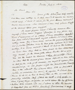 Letter from Amos Augustus Phelps, Boston, to Jonathan Ward, July 11. 1838