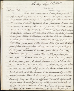 Letter from Amos Augustus Phelps, Le Roy [N.Y.], to Charlotte Phelps, Aug. 22d. 1835