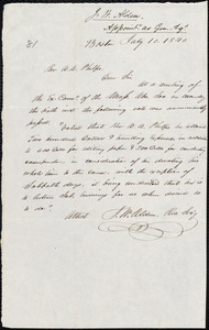 Letter from Massachusetts Abolition Society, Boston, to Amos Augustus Phelps, July 10, 1840