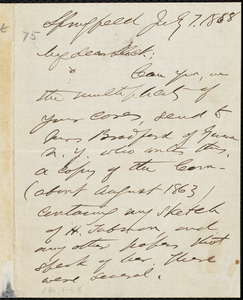 Letter from Franklin Benjamin Sanborn, Springfield [Mass.?], to William Lloyd Garrison, July 7.1888