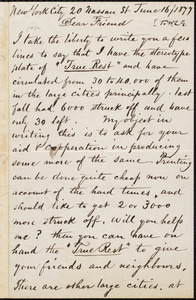 Letter from Josiah P. Marquand, [New York, N.Y.], to William Lloyd Garrison, June 16 / 1877