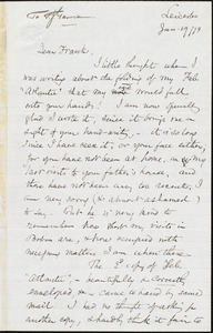 Letter from Samuel May, Jr., Leicester, [Mass.], to William Lloyd Garrison, Jan[uary] 19 / [18]74