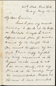 Letter from George Thompson, New York, [N.Y.], to William Lloyd Garrison, May 12. [1865]