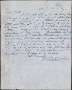 Letter from Thomas McClintock, Waterloo, [N.Y.] to William Lloyd Garrison, [October] 1. 1847