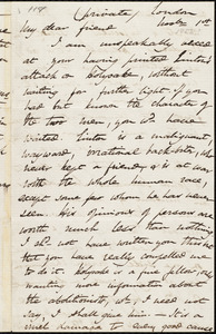 Letter from Harriet Martineau, London, [England], to William Lloyd Garrison, Nov[ember] 1st [1853]