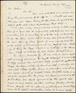 Copy of letter from Amos Augustus Phelps, Boston, to John Gulliver, Nov. 27. 1837
