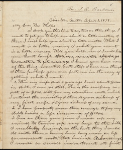 Letter from Isaac Richmond Barbour, Charlton, to Amos Augustus Phelps, April 3. 1839