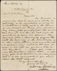 Letter from James Appleton, Portland, to Amos Augustus Phelps, Aug. 14, 1844