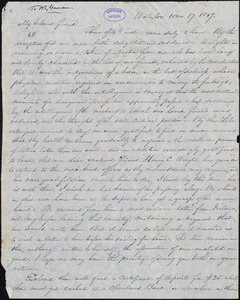 Letter from Thomas McClintock, Waterloo, [N.Y.] to William Lloyd Garrison, [October] 17. 1847