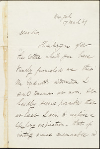 Letter from Edward Lillie Pierce, New York, [N.Y.], to William Lloyd Garrison, 17 March [18]69