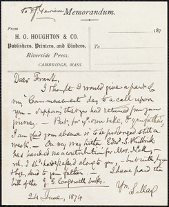 Letter from Samuel May, Jr., [Leicester, Mass.], to William Lloyd Garrison, 24 June, 1874
