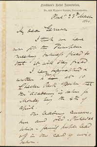 Letter from James Miller M'Kim, Phil[adelphi]a, [Pa.], to William Lloyd Garrison, 23d March [1864]
