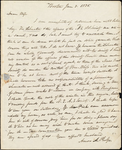 Letter from Amos Augustus Phelps, Boston, to Charlotte Phelps, Jan. 8. 1835