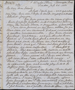 Letter from George Thompson, London, [England], to William Lloyd Garrison, July 24 - 1860
