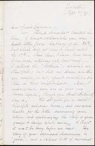 Letter from Samuel May, Jr., Leicester, [Mass.], to William Lloyd Garrison, Sept[ember] 21 / [18]77