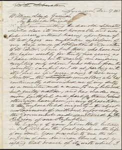 Letter from Samuel Joseph May, Syracuse, [N.Y.], to William Lloyd Garrison, Dec[ember] 17. 1865