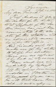 Letter from Samuel Joseph May, Syracuse, [N.Y.], to Robert Folger Wallcut, Sep[tember] 24, 1863