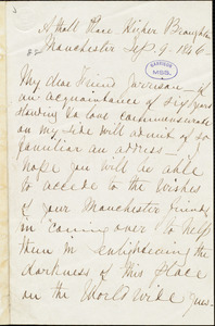 Letter from Rebecca Moore, Manchester, [England], to William Lloyd Garrison, Sep[tember] 9 - 1846
