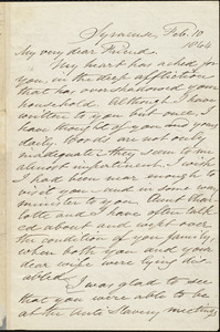 Letter from Samuel Joseph May, Syracuse, [N.Y.], to William Lloyd Garrison, Feb[ruary] 19 1864