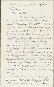 Letter from Henry Clarke Wright, Cleveland, [Ohio], to William Lloyd Garrison, Dec[ember] 14 / [18]68