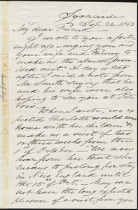 Letter from Samuel Joseph May, Syracuse, [N.Y.], to William Lloyd Garrison, Sep[tember] 24, 1863