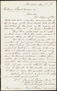 Letter from New York (N.Y.). Citizens, New York, [N.Y.], to William Lloyd Garrison, May 5. [18]73
