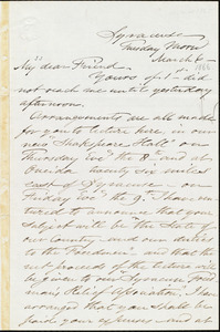 Letter from Samuel Joseph May, Syracuse, [N.Y.], to William Lloyd Garrison, March 6 [1866]