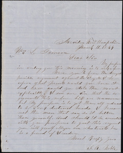 Letter from F. A. Noble, Meriden, [N.H.], to William Lloyd Garrison, March 11, 1854