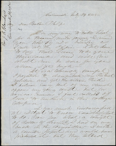 Letter from Jonathan Blanchard, Cincinnati, to Amos Augustus Phelps, July 29. 1845