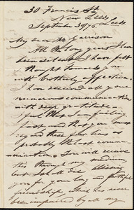 Letter from George Thompson, Leeds, [England], to William Lloyd Garrison, September 30 / [18]70