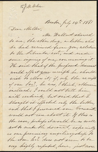 Letter from Mary Grew, Boston, [Mass.], to James Miller M'Kim, July 14th, 1861