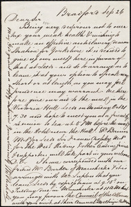 Letter from W. S. Nichols, Bradford, [England], Sep[tember] 26 [1867]