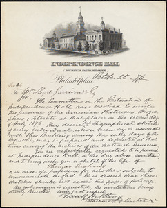 Letter from Frank Marx Etting, Philadelphia, [Pa.], to William Lloyd Garrison, October 25 1875