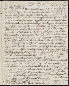 Letter from Daniel Otis, South Scituate, [Mass.], to William Lloyd Garrison, August 19th, 1849