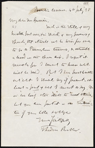 Letter from Theodore Parker, Newton Center, [Mass.], to William Lloyd Garrison, 4th July [18]58