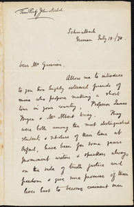 Letter from John Nichol, Schwalbach, [Germany], to William Lloyd Garrison, July 18 / [18]70